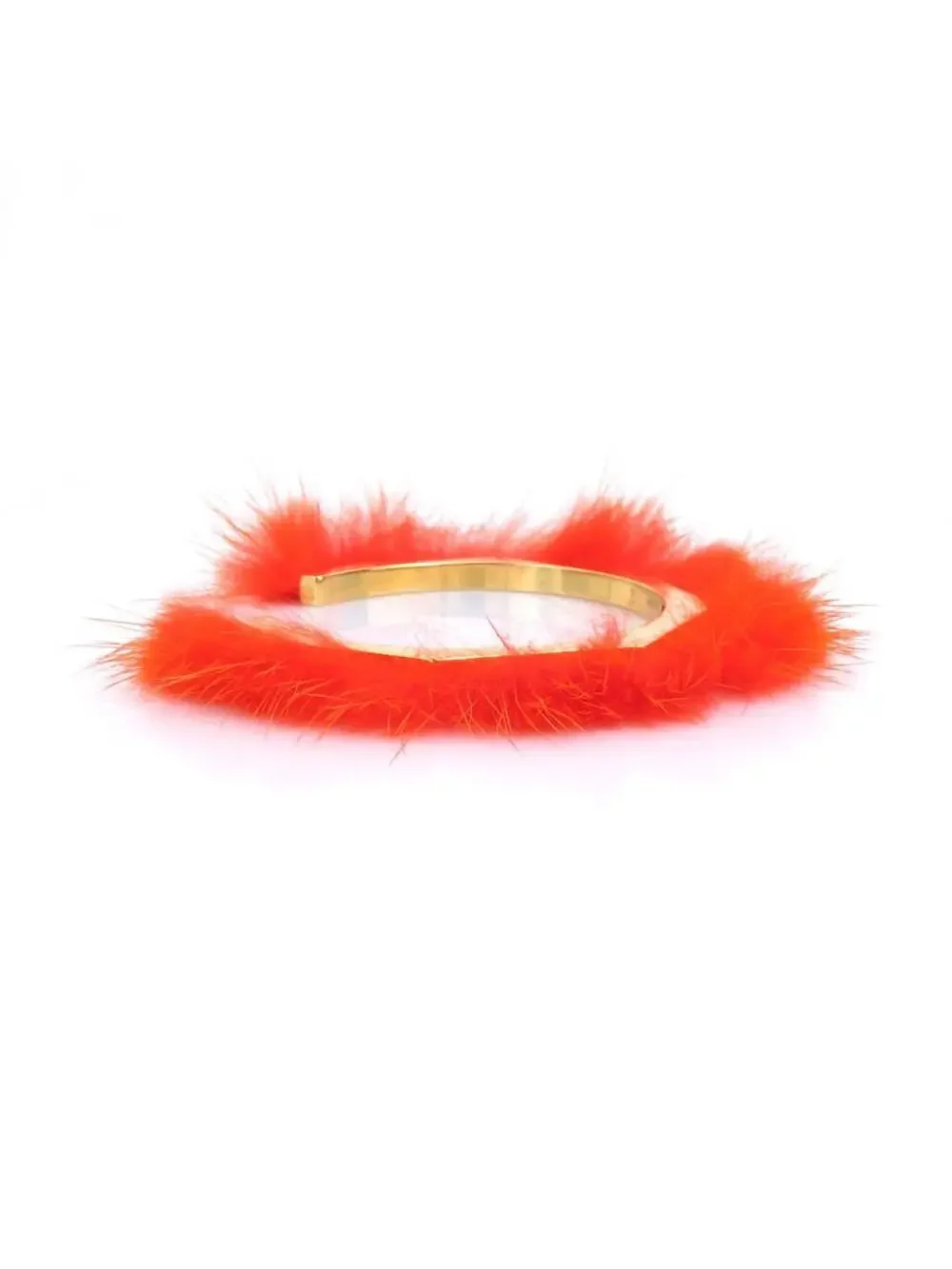 Auth Fendi Bangle Bracelet Orange/Gold #338702F19B